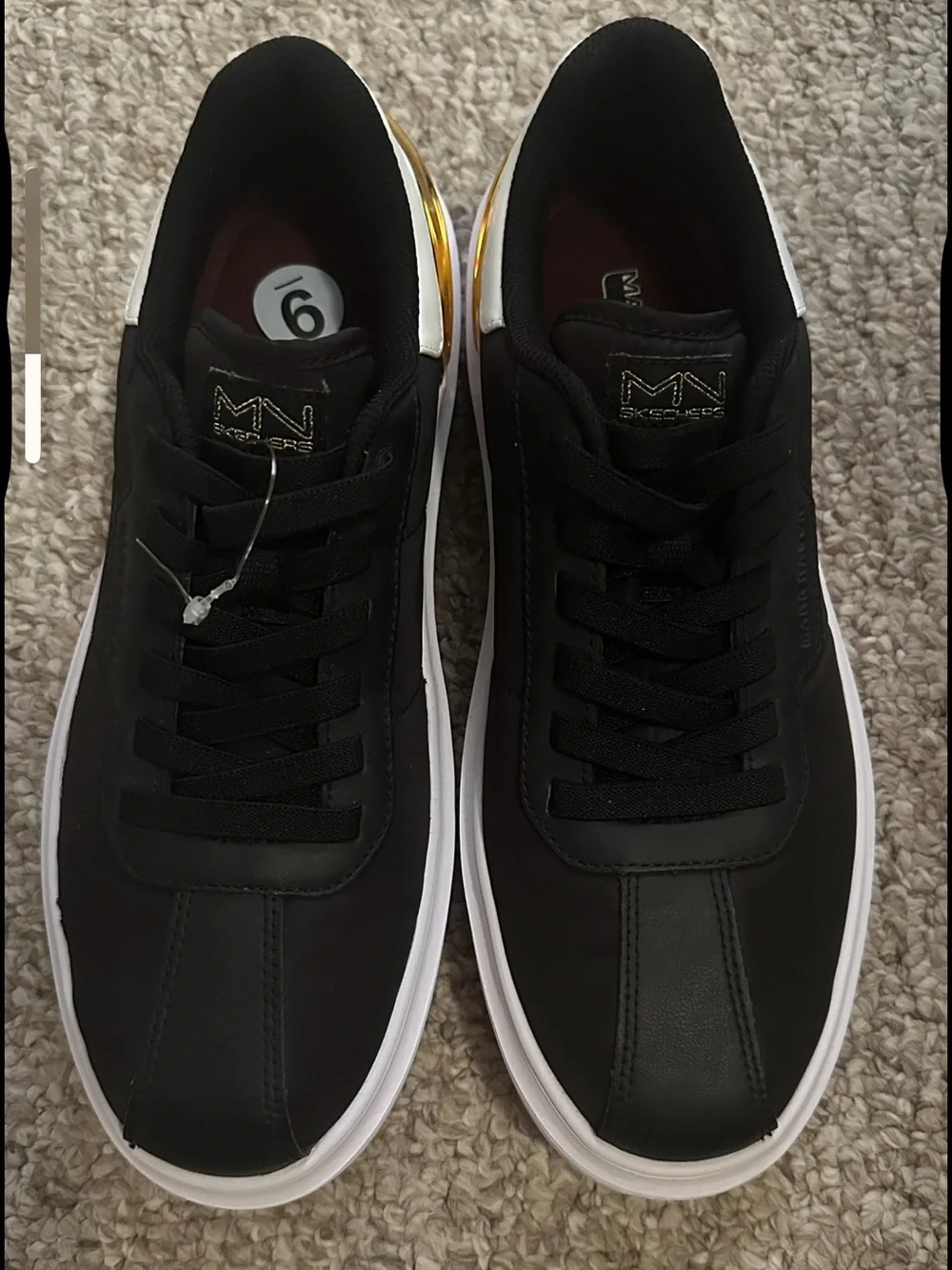 Mark Nason Black Sneakers with White Soles and Gold Accent